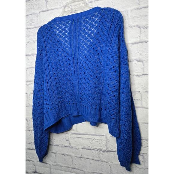 Molly Bracken blue button cropped knit v-neck cardigan medium. - Picture 7 of 10